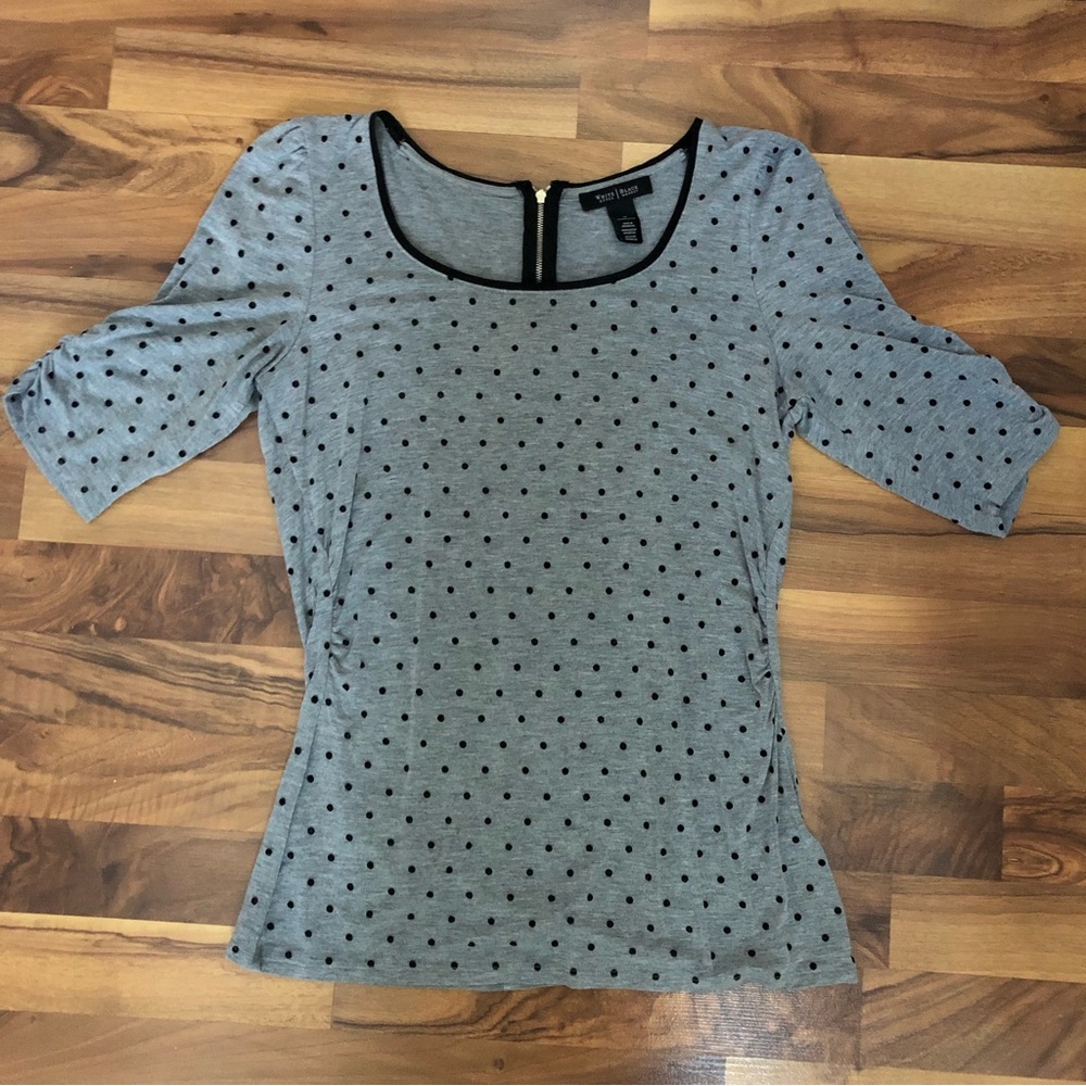 White House Black Market polka dot top